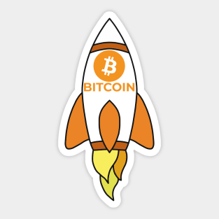 To The Moon Rocket Bitcoin Sticker